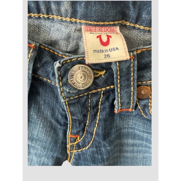 True Religion Shorts Denim Joey Short Big T Womens Size 26 Made In USA Vintage - Picture 3 of 8